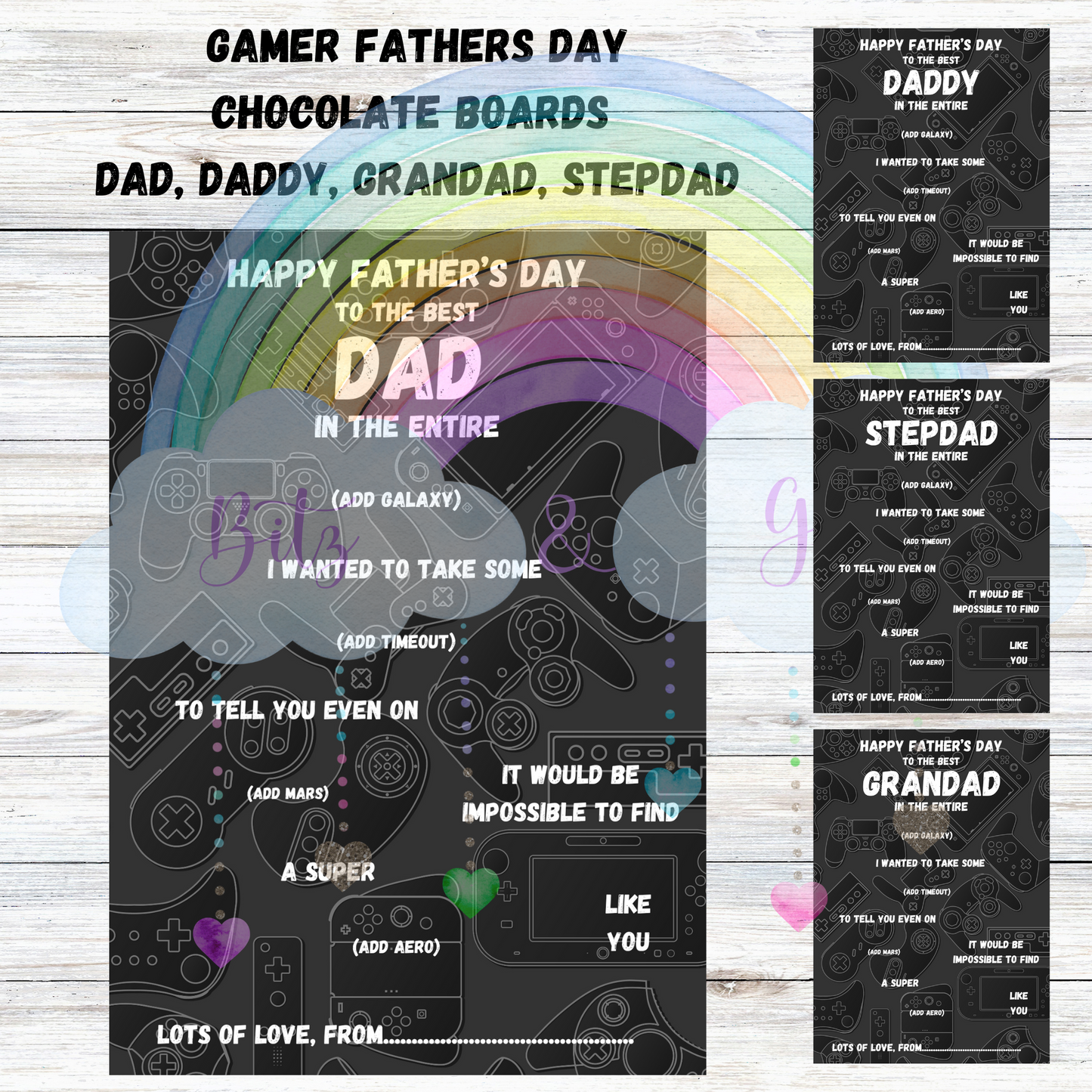 DIGITAL DOWNLOAD fathers day chocolate boards