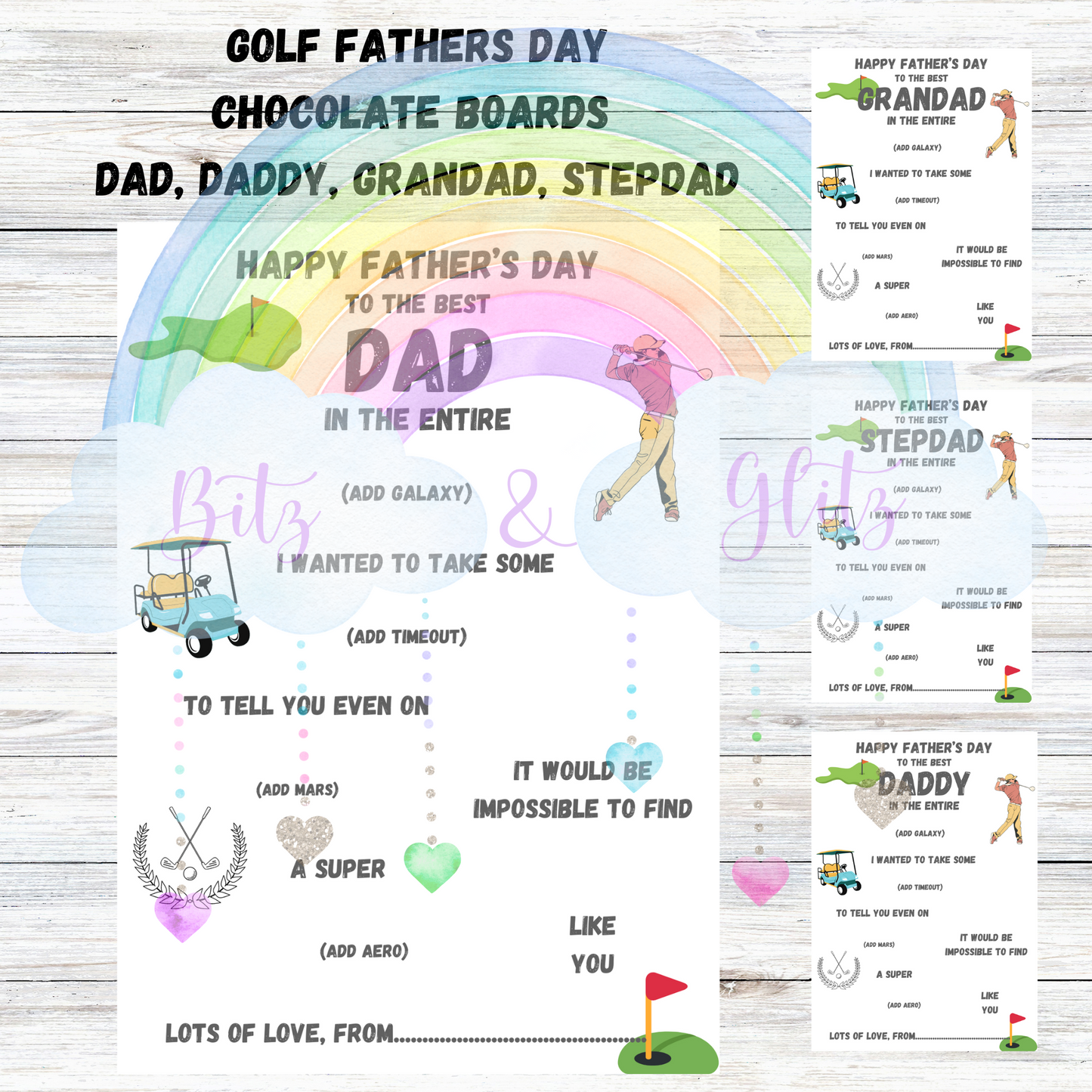 DIGITAL DOWNLOAD fathers day chocolate boards